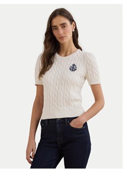 LAUREN RALPH LAUREN Sweter 200961681002 Biały Slim Fit ze sklepu MODIVO w kategorii Swetry damskie - zdjęcie 176605091