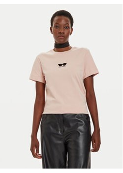 KARL LAGERFELD T-Shirt 245W1717 Różowy Regular Fit ze sklepu MODIVO w kategorii Bluzki damskie - zdjęcie 176612003