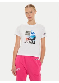 Champion T-Shirt League LA Dodgers 116469 Biały Regular Fit ze sklepu MODIVO w kategorii Bluzki damskie - zdjęcie 176645930