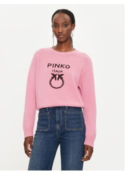 Pinko Sweter Logo Intersino 100414 Y7Z4 Różowy Regular Fit ze sklepu MODIVO w kategorii Swetry damskie - zdjęcie 176656430