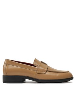 Tommy Hilfiger Lordsy Th Leather Classic Loafer FW0FW07961 Khaki ze sklepu MODIVO w kategorii Lordsy damskie - zdjęcie 176673364