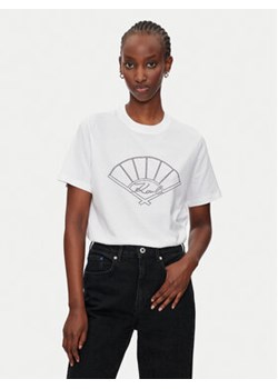 KARL LAGERFELD T-Shirt 246W1702 Biały Regular Fit ze sklepu MODIVO w kategorii Bluzki damskie - zdjęcie 176706851