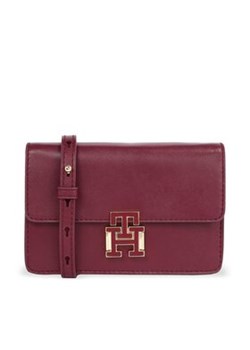 Tommy Hilfiger Torebka Pushlock Leather Small Crossover AW0AW15227 Bordowy ze sklepu MODIVO w kategorii Listonoszki - zdjęcie 176706900