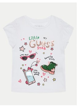 Guess T-Shirt K5RI14 K6YW4 Biały Regular Fit ze sklepu MODIVO w kategorii Bluzki dziewczęce - zdjęcie 176709503