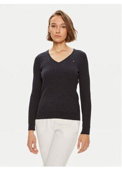 Tommy Hilfiger Sweter WW0WW40999 Granatowy Regular Fit ze sklepu MODIVO w kategorii Swetry damskie - zdjęcie 176710960