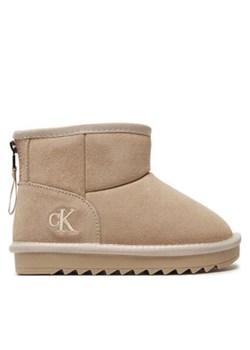 Calvin Klein Jeans Śniegowce Fur Boot V3A5-81036-0187 S Beżowy ze sklepu MODIVO w kategorii Buty zimowe dziecięce - zdjęcie 176721324