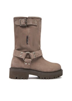 Tommy Jeans Botki Tjw Urban Biker Boot Suede EN0EN02729 Szary ze sklepu MODIVO w kategorii Botki - zdjęcie 176729762