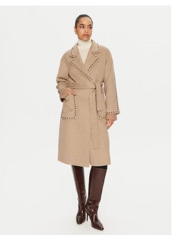 ViCOLO Płaszcz wełniany TS0032 Beżowy Regular Fit ze sklepu MODIVO w kategorii Płaszcze damskie - zdjęcie 176734511