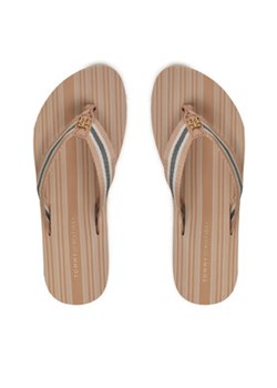 Tommy Hilfiger Japonki Im Th Print Beach Sandal FW0FW08370 Beżowy ze sklepu MODIVO w kategorii Klapki damskie - zdjęcie 176761040