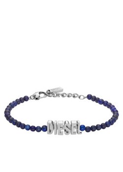 Diesel Bransoletka Blue Agate Beaded Bracelet DX1544040 Niebieski ze sklepu MODIVO w kategorii Bransolety - zdjęcie 176765091