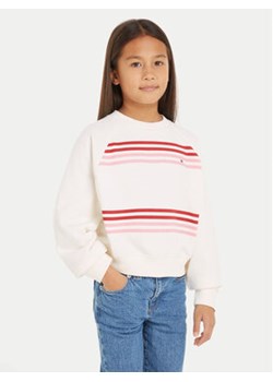 Tommy Hilfiger Bluza Monotype KG0KG08037 Écru Relaxed Fit ze sklepu MODIVO w kategorii Bluzy dziewczęce - zdjęcie 176769234