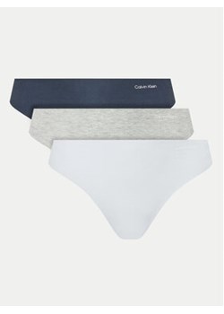 Calvin Klein Underwear Komplet 3 par stringów Thong 3Pk 000QD5219E Kolorowy ze sklepu MODIVO w kategorii Majtki damskie - zdjęcie 176790200