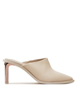 Calvin Klein Klapki Heel Mule Pump 70 LTH HW0HW02091 Écru ze sklepu MODIVO w kategorii Klapki damskie - zdjęcie 176808950