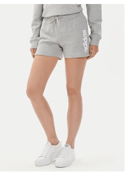 adidas Szorty sportowe Essentials Linear French Terry Shorts IC4443 Szary Slim Fit ze sklepu MODIVO w kategorii Szorty - zdjęcie 176811503