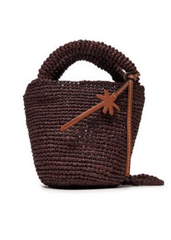 Manebi Torebka Handcrafted Raffia Summer Bag Mini V 7.4 AM Brązowy ze sklepu MODIVO w kategorii Torby letnie - zdjęcie 176829914