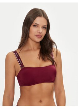 Calvin Klein Swimwear Góra od bikini KW0KW02731 Bordowy ze sklepu MODIVO w kategorii Stroje kąpielowe - zdjęcie 176840971