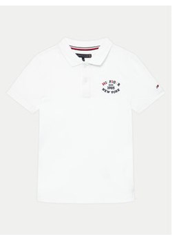 Tommy Hilfiger Polo Monotype KB0KB09084 Biały Regular Fit ze sklepu MODIVO w kategorii T-shirty chłopięce - zdjęcie 176891090