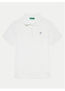 United Colors Of Benetton Polo 3WG9C300O Biały Regular Fit ze sklepu MODIVO w kategorii T-shirty chłopięce - zdjęcie 176900383