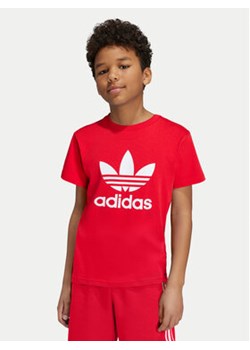 adidas T-Shirt adicolor Trefoil IY7423 Czerwony Regular Fit ze sklepu MODIVO w kategorii T-shirty chłopięce - zdjęcie 176940790