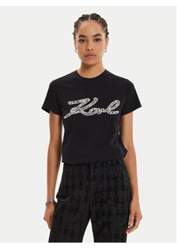 KARL LAGERFELD T-Shirt 246W1715 Czarny Regular Fit ze sklepu MODIVO w kategorii Bluzki damskie - zdjęcie 176998491