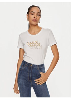 Gaudi T-Shirt 421BD64034 Biały Regular Fit ze sklepu MODIVO w kategorii Bluzki damskie - zdjęcie 177005041