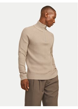 Jack&Jones Sweter Pannel 12258473 Beżowy Regular Fit ze sklepu MODIVO w kategorii Swetry męskie - zdjęcie 177038314