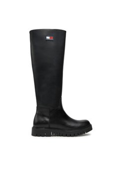 Tommy Jeans Kozaki Tjw Long Shaft Boot EN0EN02627 Czarny ze sklepu MODIVO w kategorii Kozaki damskie - zdjęcie 177040603