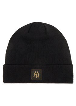 New Era Czapka New York Yankees Metallic Badge Black Cuff Knit Beanie 60424815 Czarny ze sklepu MODIVO w kategorii Czapki zimowe damskie - zdjęcie 177066292