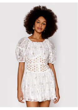 For Love & Lemons Sukienka koktajlowa Lupita CD2482 Biały Slim Fit ze sklepu MODIVO w kategorii Sukienki - zdjęcie 177081430