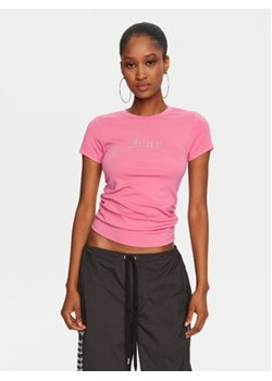 Juicy Couture T-Shirt Dot Ruched JCWCT24311 Różowy Slim Fit ze sklepu MODIVO w kategorii Bluzki damskie - zdjęcie 177096312