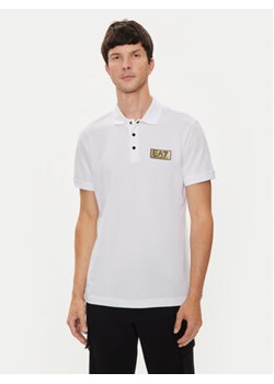 EA7 Emporio Armani Polo 3DPF02 PJ5AZ 1100 Biały Regular Fit ze sklepu MODIVO w kategorii T-shirty męskie - zdjęcie 177101261