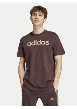 adidas T-Shirt Essentials Linear Logo IZ4768 Brązowy Regular Fit ze sklepu MODIVO w kategorii T-shirty męskie - zdjęcie 177107232