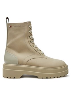 Tommy Hilfiger Trapery Flag Ventile Lace Up Boot FW0FW08287 Beżowy ze sklepu MODIVO w kategorii Workery damskie - zdjęcie 177110412