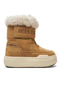 Moon Boot Śniegowce Junior Park Dtrap Boot Suede 80D3440040 Brązowy ze sklepu MODIVO w kategorii Buty zimowe dziecięce - zdjęcie 177155034