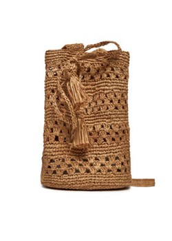 Manebi Torebka Handcrafted Raffia Beach Bucket Weaving V 2.2 AO Brązowy ze sklepu MODIVO w kategorii Torby letnie - zdjęcie 177157730