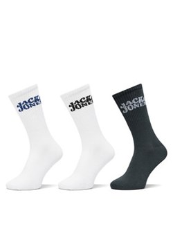 Jack&Jones Zestaw 3 par wysokich skarpet męskich Elton 12266923 Biały ze sklepu MODIVO w kategorii Skarpetki męskie - zdjęcie 177184693