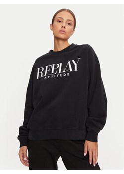 REPLAY Bluza W3106C.000.22890CS Czarny Oversize ze sklepu MODIVO w kategorii Bluzy damskie - zdjęcie 177189492