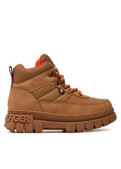 Tommy Hilfiger Trzewiki Lace-Up Bootie T3X5-33707-1492 M Brązowy ze sklepu MODIVO w kategorii Buty zimowe dziecięce - zdjęcie 177199451