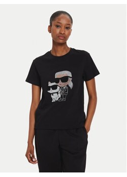 KARL LAGERFELD T-Shirt Ikonik 2.0 230W1772 Czarny Regular Fit ze sklepu MODIVO w kategorii Bluzki damskie - zdjęcie 177205960