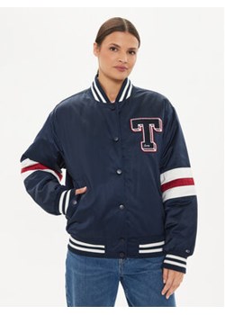 Tommy Jeans Kurtka bomber Letterman DW0DW18306 Granatowy Relaxed Fit ze sklepu MODIVO w kategorii Kurtki damskie - zdjęcie 177211304