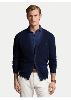 Polo Ralph Lauren Kardigan 710941095001 Granatowy Regular Fit ze sklepu MODIVO w kategorii Swetry męskie - zdjęcie 177231094