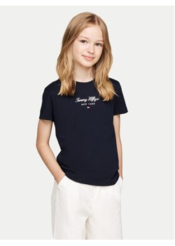 Tommy Hilfiger T-Shirt Foil KG0KG08178 M Granatowy Regular Fit ze sklepu MODIVO w kategorii Bluzki dziewczęce - zdjęcie 177307741