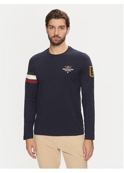 Aeronautica Militare Longsleeve 242TS2319J558 Granatowy Regular Fit ze sklepu MODIVO w kategorii T-shirty męskie - zdjęcie 177308932