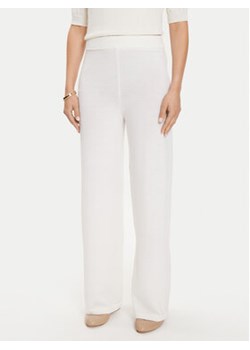 Max Mara Leisure Spodnie dzianinowe Epopea 24263360 Biały Relaxed Fit ze sklepu MODIVO w kategorii Spodnie damskie - zdjęcie 177317162