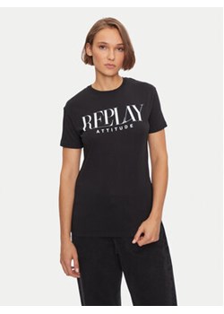 Replay T-Shirt W3566R.000.20994 Czarny Regular Fit ze sklepu MODIVO w kategorii Bluzki damskie - zdjęcie 177321552