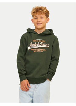 Jack&Jones Junior Bluza Logo 12258824 Zielony Regular Fit ze sklepu MODIVO w kategorii Bluzy chłopięce - zdjęcie 177322202