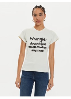 Wrangler T-Shirt Shrunken Band 112356451 Biały Slim Fit ze sklepu MODIVO w kategorii Bluzki damskie - zdjęcie 177330780