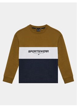 4F Bluza 4FJAW23TSWSM630 Brązowy Regular Fit ze sklepu MODIVO w kategorii Bluzy chłopięce - zdjęcie 177333161