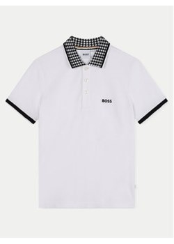 Boss Polo J51177 D Biały Slim Fit ze sklepu MODIVO w kategorii T-shirty chłopięce - zdjęcie 177337631