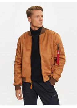 Alpha Industries Kurtka bomber 148122 Brązowy Regular Fit ze sklepu MODIVO w kategorii Kurtki męskie - zdjęcie 177348093